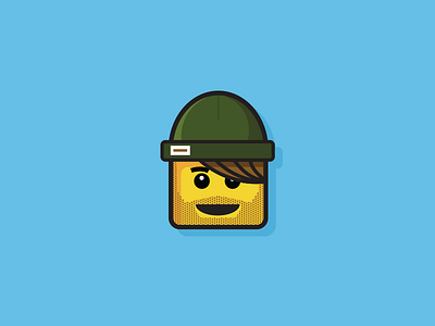 Lego Head flat icon illustration illustrator lego