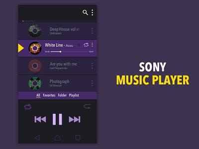 Day 009 - Sony Music player android line mobile music player playlist songs sony white