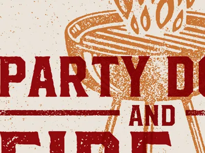 Tailgate Party WIP design flat graphic design orange print red texture
