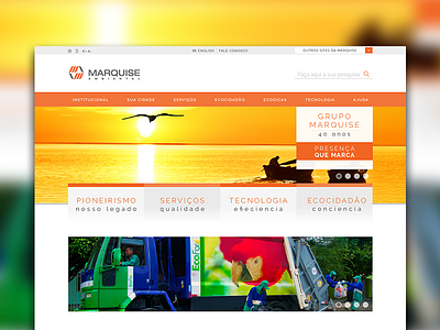 Marquise Ambiental - Home ambiental clean eco flat hero home modern orange site social ui webdesign