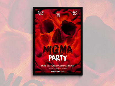Skull Halloween Poster design dubstep electro flyer halloween music party poster rock skull