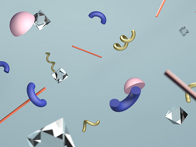 Small Shapes 3d diamonds hemispheres noodle sticks