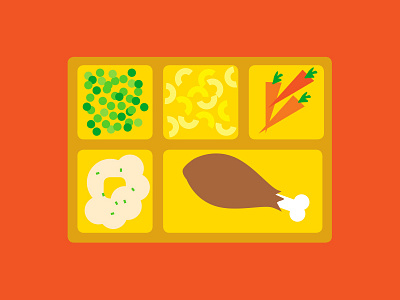 National TV Dinner Day carrots chicken dinner food illustration tray tvdinner