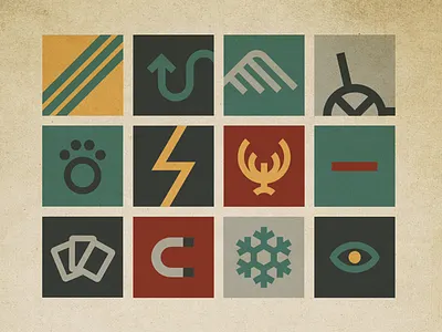 Children of the Atom flat icons minimalist puzzle texture xmen