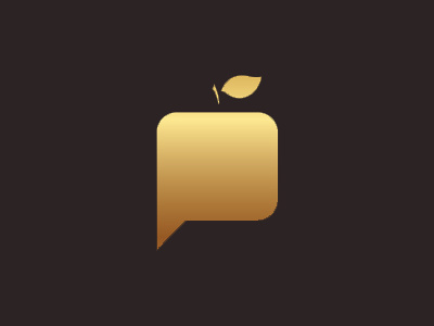 Fruitful Speech apple conversation fruitful gold speech bubble talk