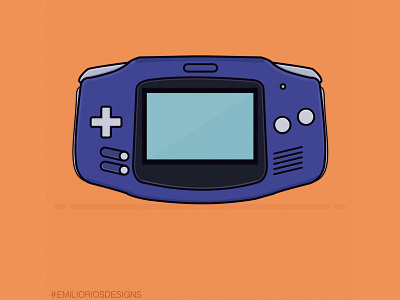 GameBoy Advanced! emilioriosdesigns flat flat icon game game boy gameboy advanced icon icon design icons line art logo