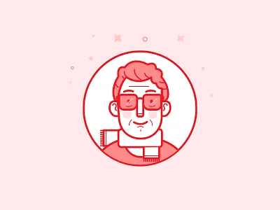 User icon-Man app color glasses，muffler，expression icon illustrator man ui user