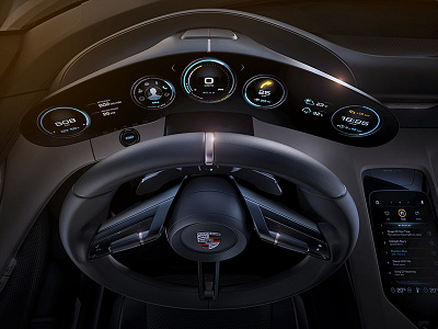 Mission E - Future Sports Car automotive design interface mission e porsche ui ux