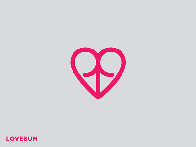 Lovebum branding bum female happy health heart logo logomark love mark pink