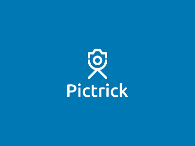 Piktrick Photography Studio Logo app ui ux design brand identity branding camera lens pictures awesome cameraman cam photographer colorful color black white blue idea clever best man inspiration inspirational photography creative