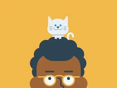 Cat Hat cat glasses guy hat head illustration kitten meow