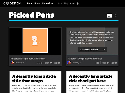 Codepen Progress black codepen dark gray pens redesign