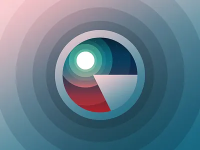 Moonlight Cliff Side gradients moon twilight