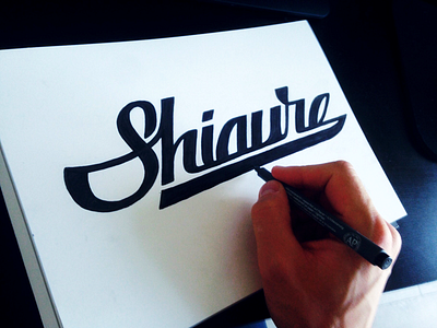 Shiaure custom lettering logo old recording script shiaure sound studio vilnius vintage