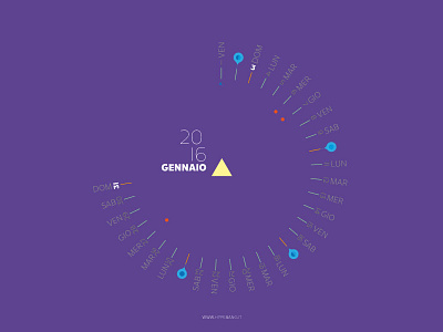 Calendar 2016 day gennaio hypebang new purple year