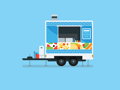 Orexi the Greek Souvlaki Truck adelaide food truck illustration street food