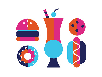 Junk Food food geometric illustration junk food killer infographics