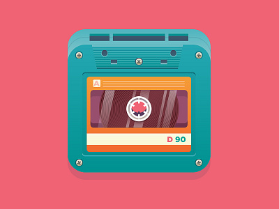 Cassette cassette flat icon illustration tape