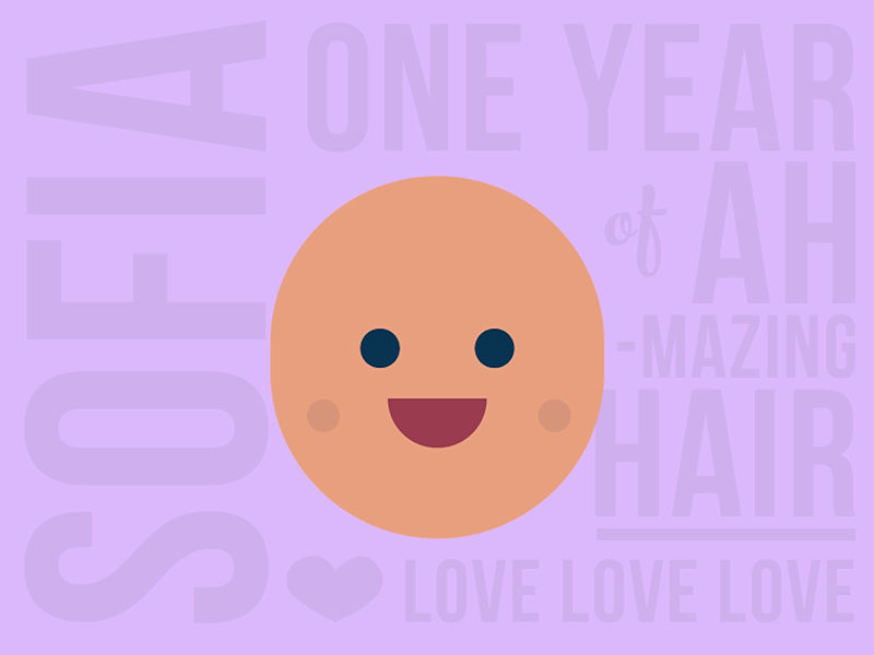 One Year of Sofia Hair after effects baby hair