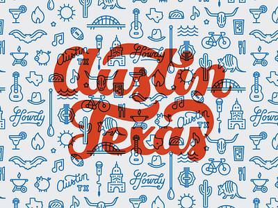 ATX atx austin icons illustration lettering pattern stroke texas type