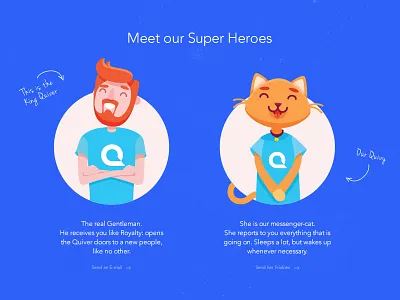 Quiver Super Heroes cat characters flat heroes illustration king quiver