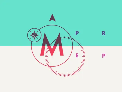 Deconstructed Direction arrow compass direction logo prep tutoring