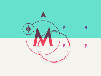 Deconstructed Direction arrow compass direction logo prep tutoring