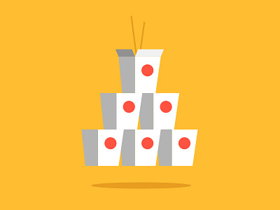 Magical Foods chopsticks flat food illustration