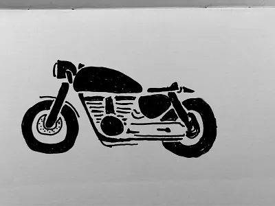 Cafe Racer Sketch cafe caferacer drawing drawn hand handdrawn motorcycle profile racer simple