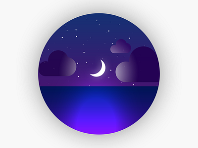 Cloudy Mind clouds moon night ocean reflection sea