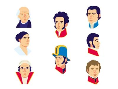Héroes colors heroes illustration independencia méxico vector