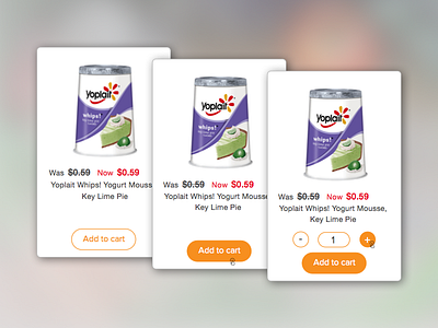 Add To Cart Flow add to cart checkout client design hover sale shop ui yogurt