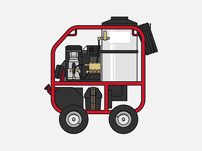 Power Washer flat hotsy icon illustration illustrator power washer