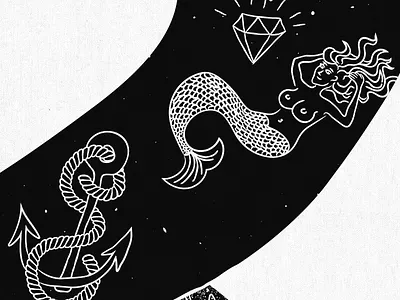 Island of Freedom - Sziget Festival (detail 1) anchor diamond drawn freedom hand island mermaid sailor sea sziget festival tattoo tits