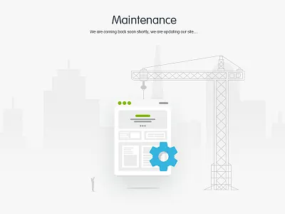 Maintenance construction fix flat illustration maintenance message minimalistic shadow space ui web