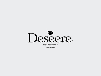 Deseere deseere fish logo mark resturant