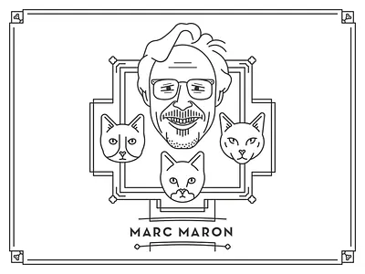 Maron comedy illustration lines black and white mark maron