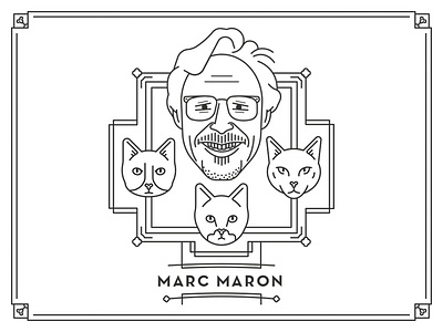Maron comedy illustration lines black and white mark maron