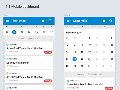 Android mobile dashboard screens android dashboard mobile tours and operator travel