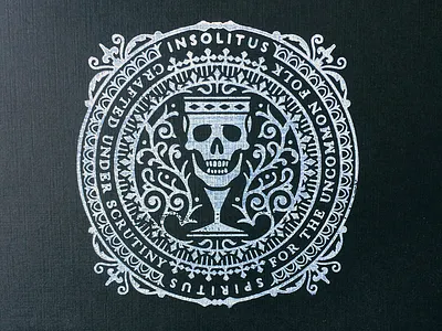 New studio stamp badge branding flourish identity ink logo ornate skull stamp studio