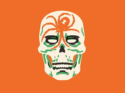 Skull halloween head skull spider vintage
