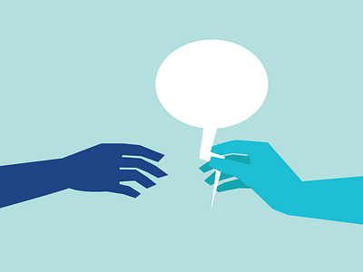 Helping refugees through translate chat chat bubble communication hand help illustration translate voice