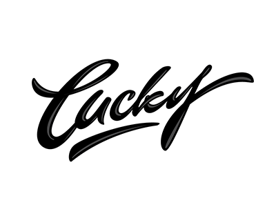 vector Lucky art hand lettering logo print sketch type