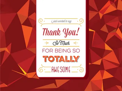 Thank You! abstract card geometric red thank you thank you card thanks ty type typography