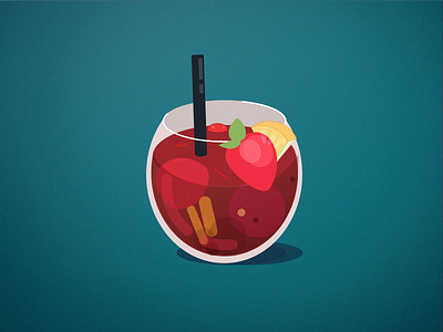 Sangria fruits illustration sketch