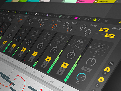 Ableton Live Concept ableton dark flat flat design interface layout live music software ui ux