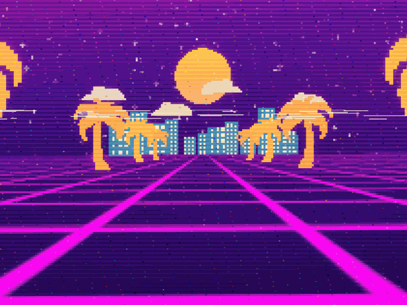 Press Start 80s 8bit after effects animation gif hotline miami loop pixel press start retrowave