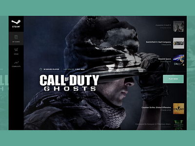 Steam Redesign console games gaming green layout steam ui ux