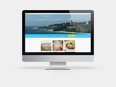 Lokal Eat - homepage blue eat homepage imac logotype lokaleat mockup travel yellow