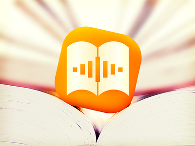 Icon for Audiobook Binder app audio audiobook book icon identity mac orange waves